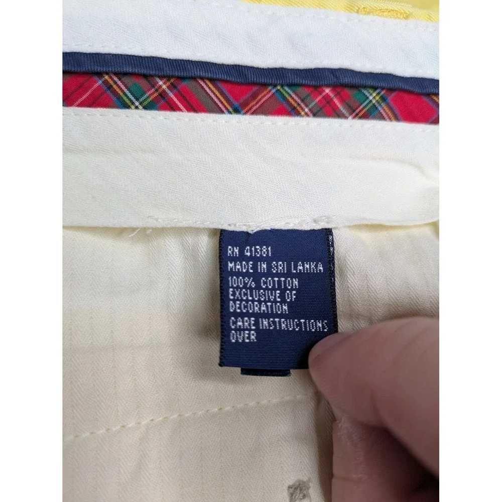 Vintage Polo Golf Ralph‎ Lauren Fairway Shorts Men 36 Yellow Chino Pleated Front